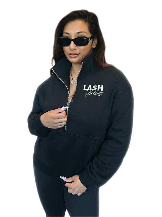 Lash Artist Half Zip Pullover - Black