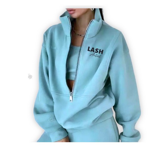 Lash Artist Half Zip Pullover - Baby Blue